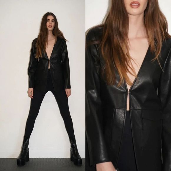 LNA EROS FAUX LEATHER JACKET NWT - Picture 2 of 9